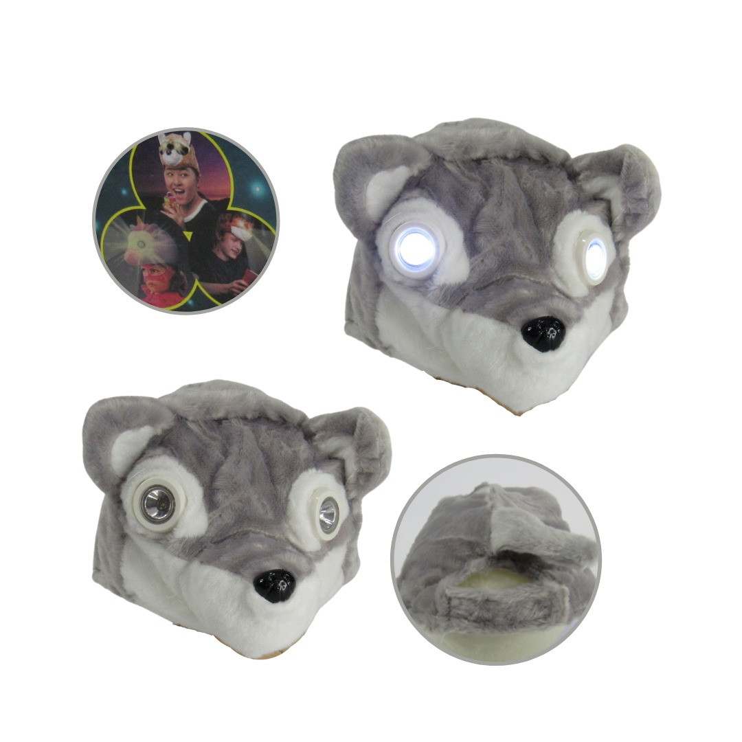 Miniatura 7 de Gorro con diseño de animales y luces - Color: Cafe con blanco